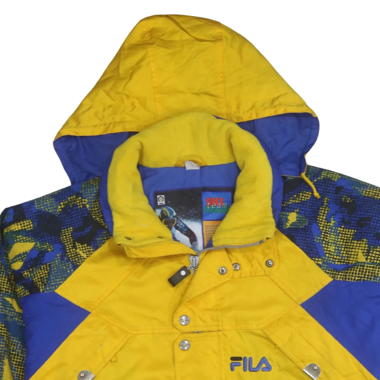 Fila 90's Hooded Full Zip Up Windbreaker Large Yellow sold by Vintage Club product image thumbnail 3