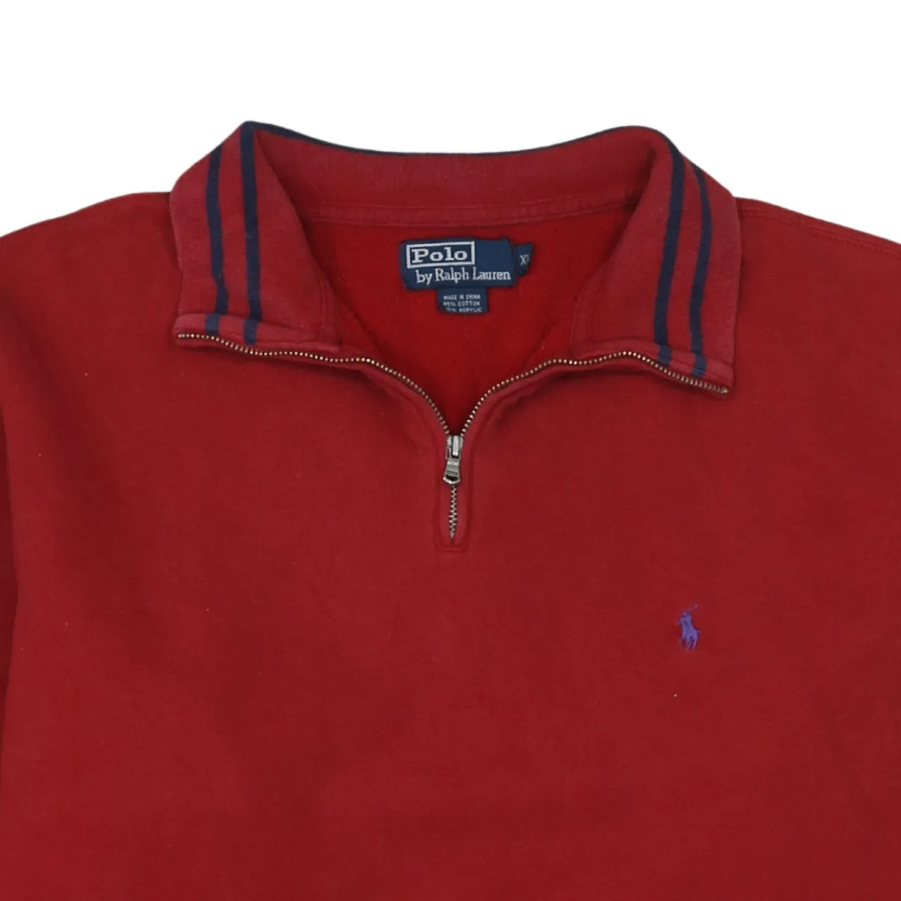 Polo Ralph Lauren 90's Lightweight Quarter Zip Sweatshirt XLarge Red sold by Vintage Club product image thumbnail 3