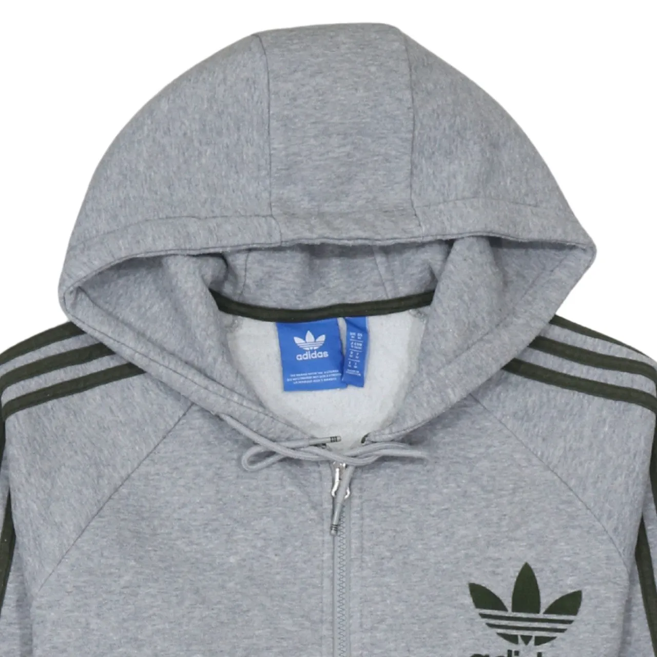 Adidas 90's Striped Sleeve Full Zip Up Hoodie Medium Grey sold by Vintage Club product image thumbnail 3