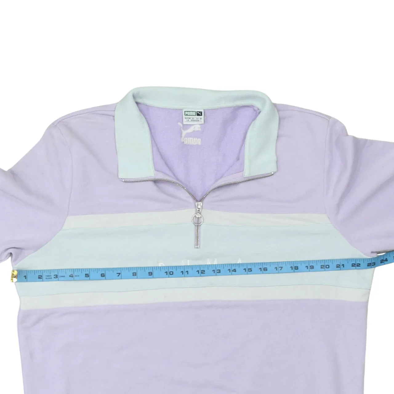 Puma 90's Lightweight Quarter Zip Sweatshirt Large Pink sold by Vintage Club product image thumbnail 5