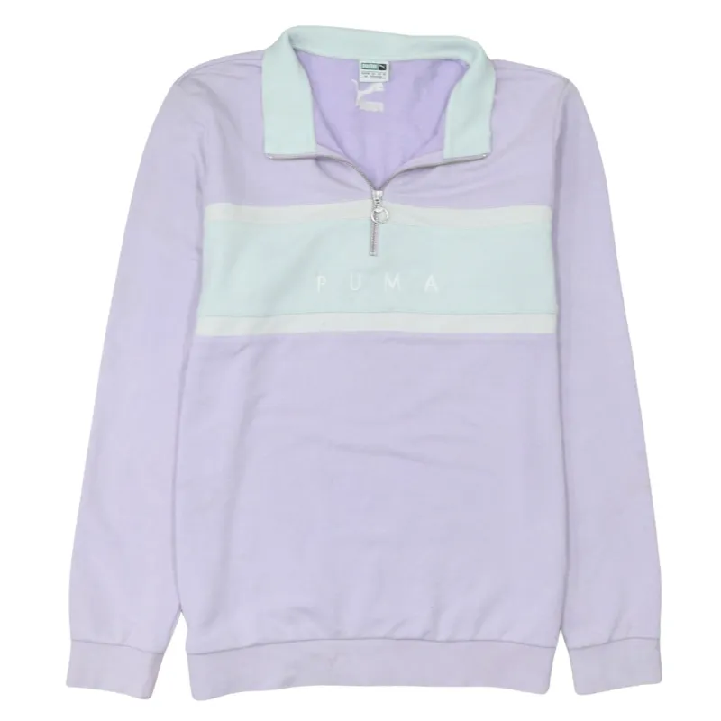 Puma 90's Lightweight Quarter Zip Sweatshirt Large Pink made by Puma