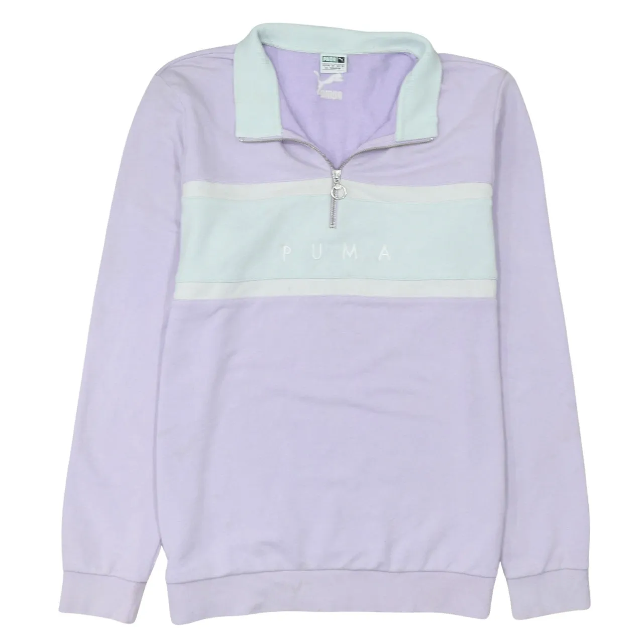 Puma 90's Lightweight Quarter Zip Sweatshirt Large Pink sold by Vintage Club