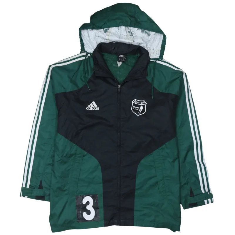 Adidas 90's Hooded Full Zip Up Windbreaker XLarge  Green made by Adidas