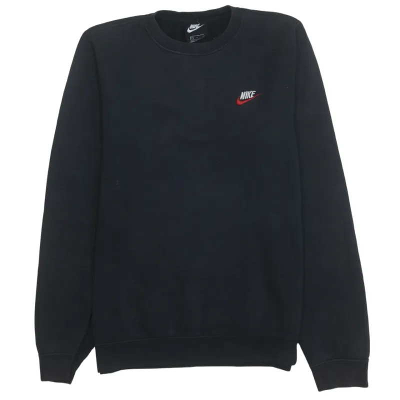 Nike 90's Swoosh Crew Neck Sweatshirt Small Black made by Nike