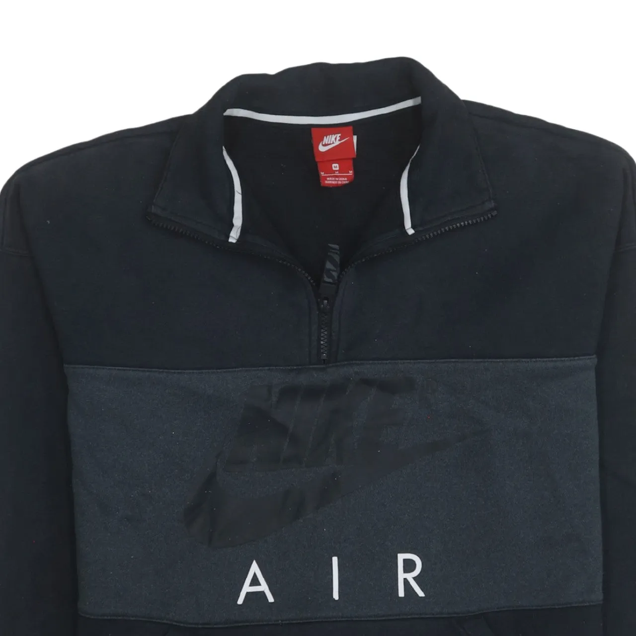 Nike 90's Center Middle Swoosh Quarter Zip Sweatshirt Medium Black sold by Vintage Club product image thumbnail 3