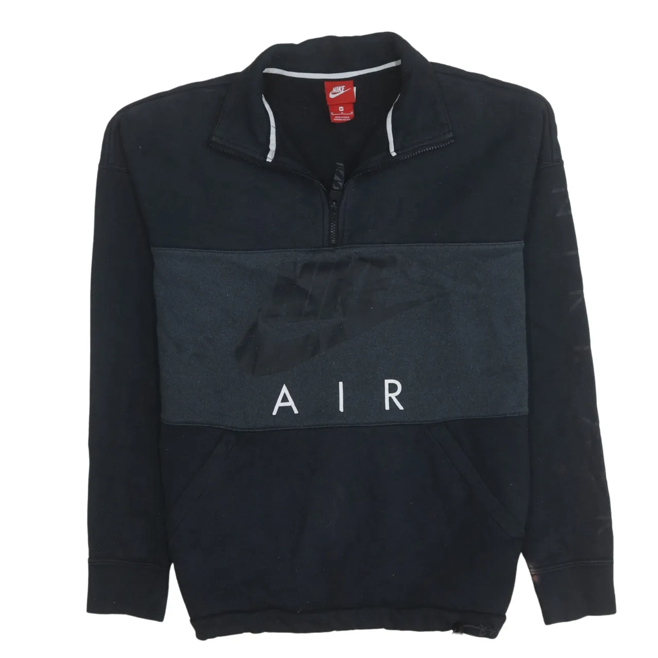 Nike 90's Center Middle Swoosh Quarter Zip Sweatshirt Medium Black sold by Vintage Club