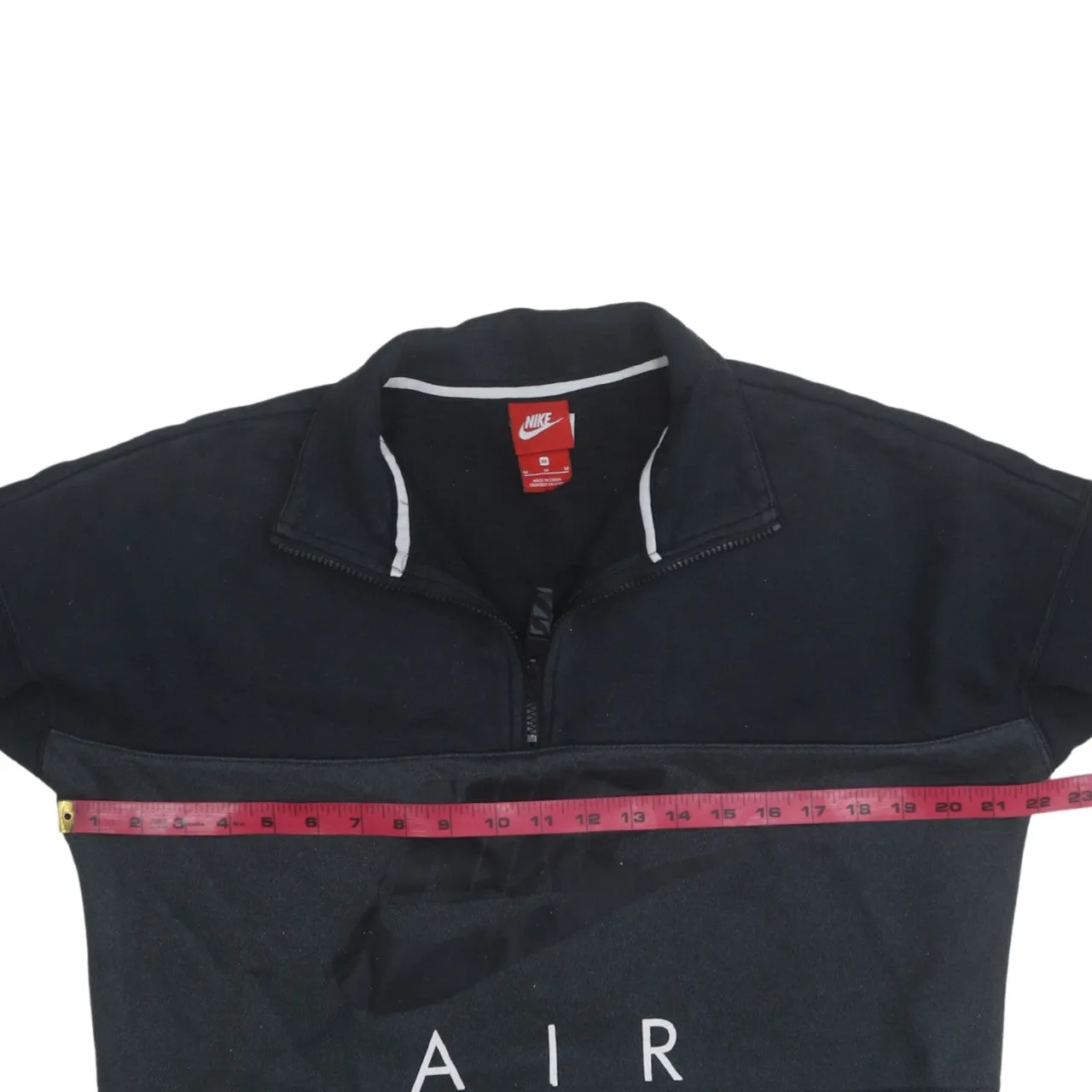 Nike 90's Center Middle Swoosh Quarter Zip Sweatshirt Medium Black sold by Vintage Club product image thumbnail 5