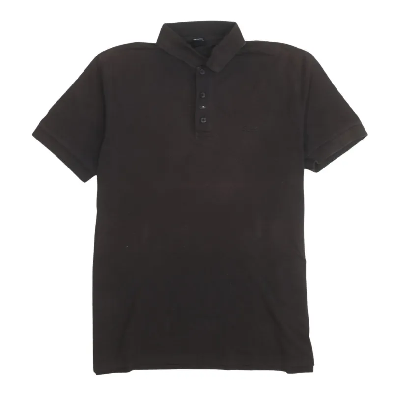 HUGO BOSS 90's Short Sleeves Quarter Button Polo Shirt Large Brown sold by Vintage Club