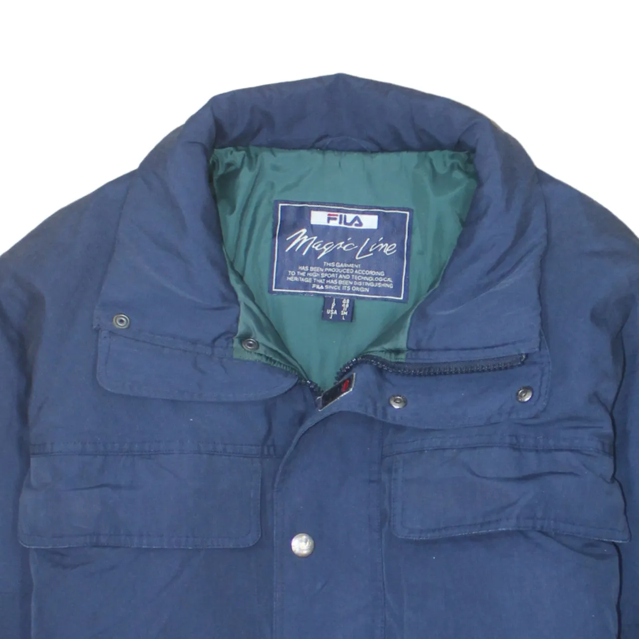 Fila 90's Plain Full Zip Up Windbreaker Large Blue sold by Vintage Club product image thumbnail 3