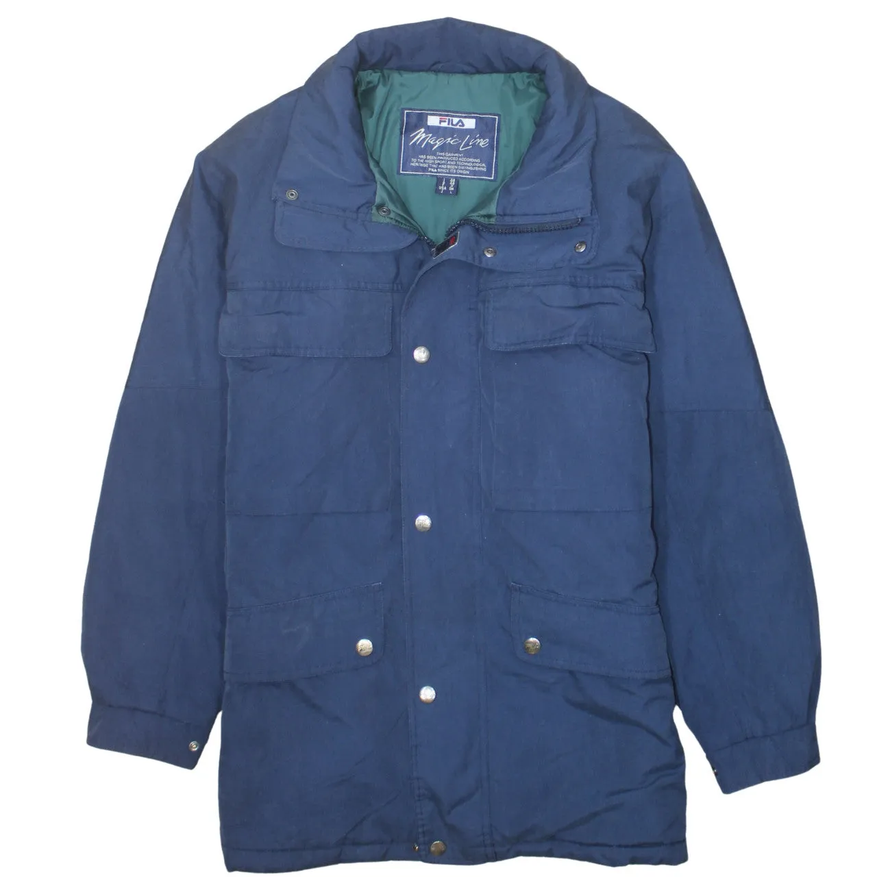 Fila 90's Plain Full Zip Up Windbreaker Large Blue sold by Vintage Club