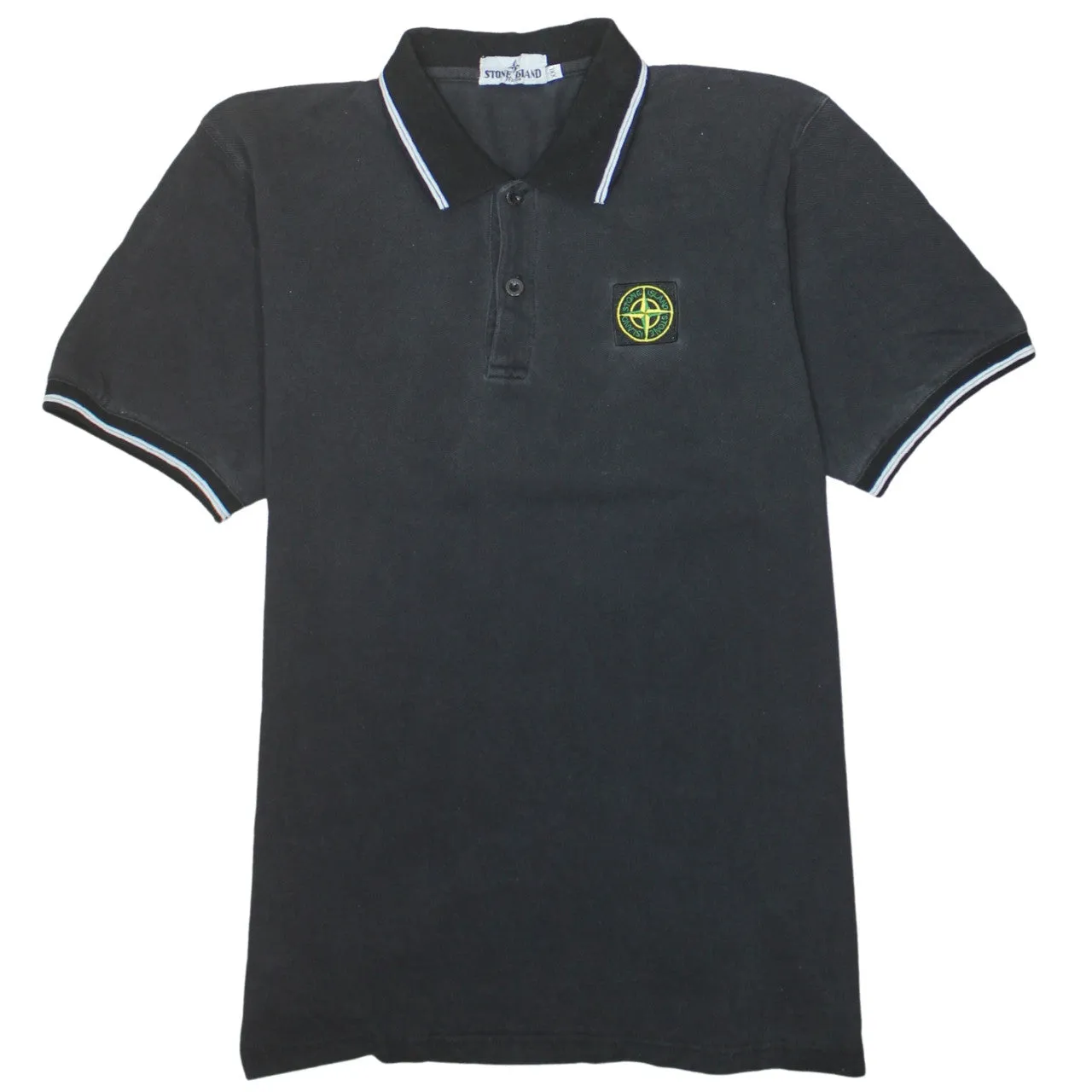 Stone Island 90's Short Sleeves Quarter Button Polo Shirt XXLarge (2XL) Black sold by Vintage Club