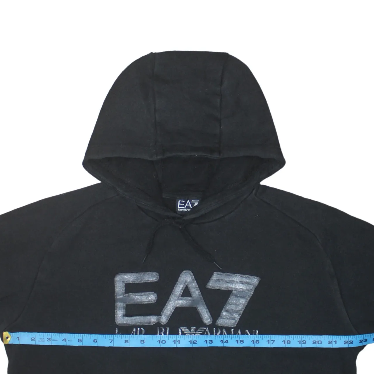 Emporio Armani 90's Spellout Pullover Hoodie XLarge Black sold by Vintage Club product image thumbnail 5