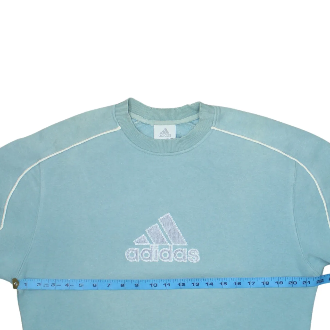 Adidas 90's Spellout Crew Neck Sweatshirt Medium Blue sold by Vintage Club product image thumbnail 5