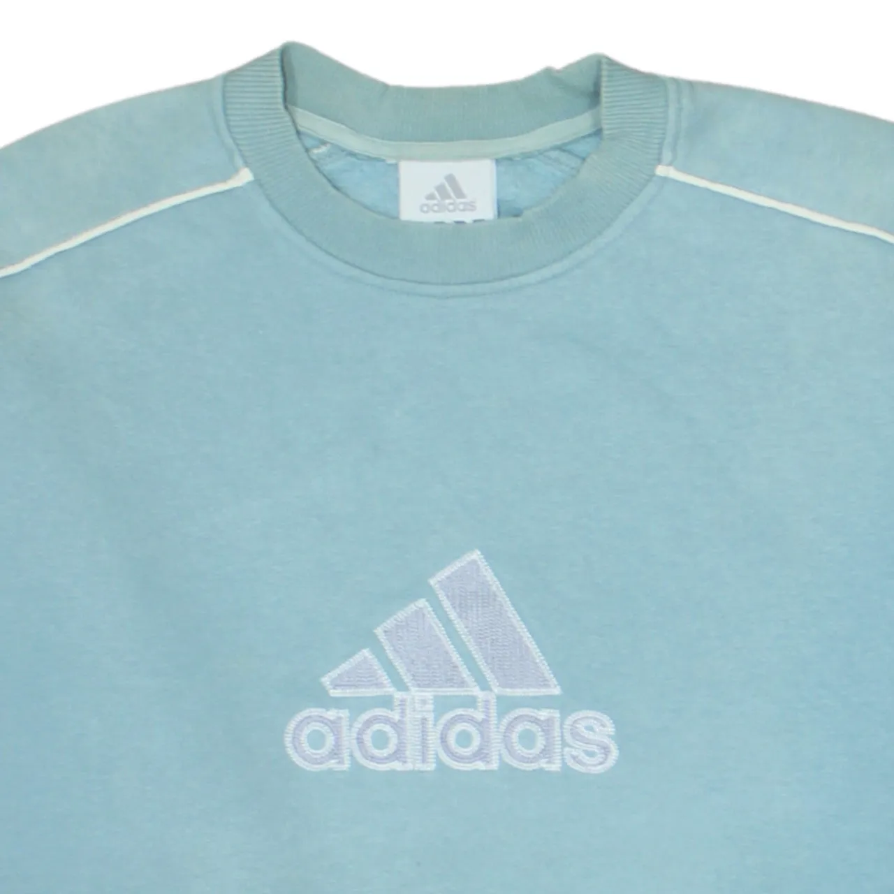 Adidas 90's Spellout Crew Neck Sweatshirt Medium Blue sold by Vintage Club product image thumbnail 3