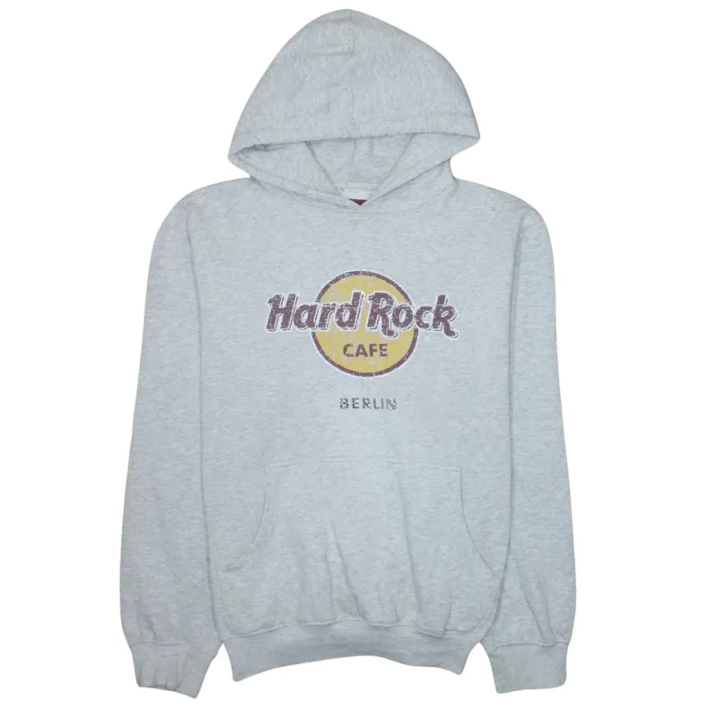 Hard Rock Cafe 90's Spellout Pullover Hoodie Large Grey sold by Vintage Club
