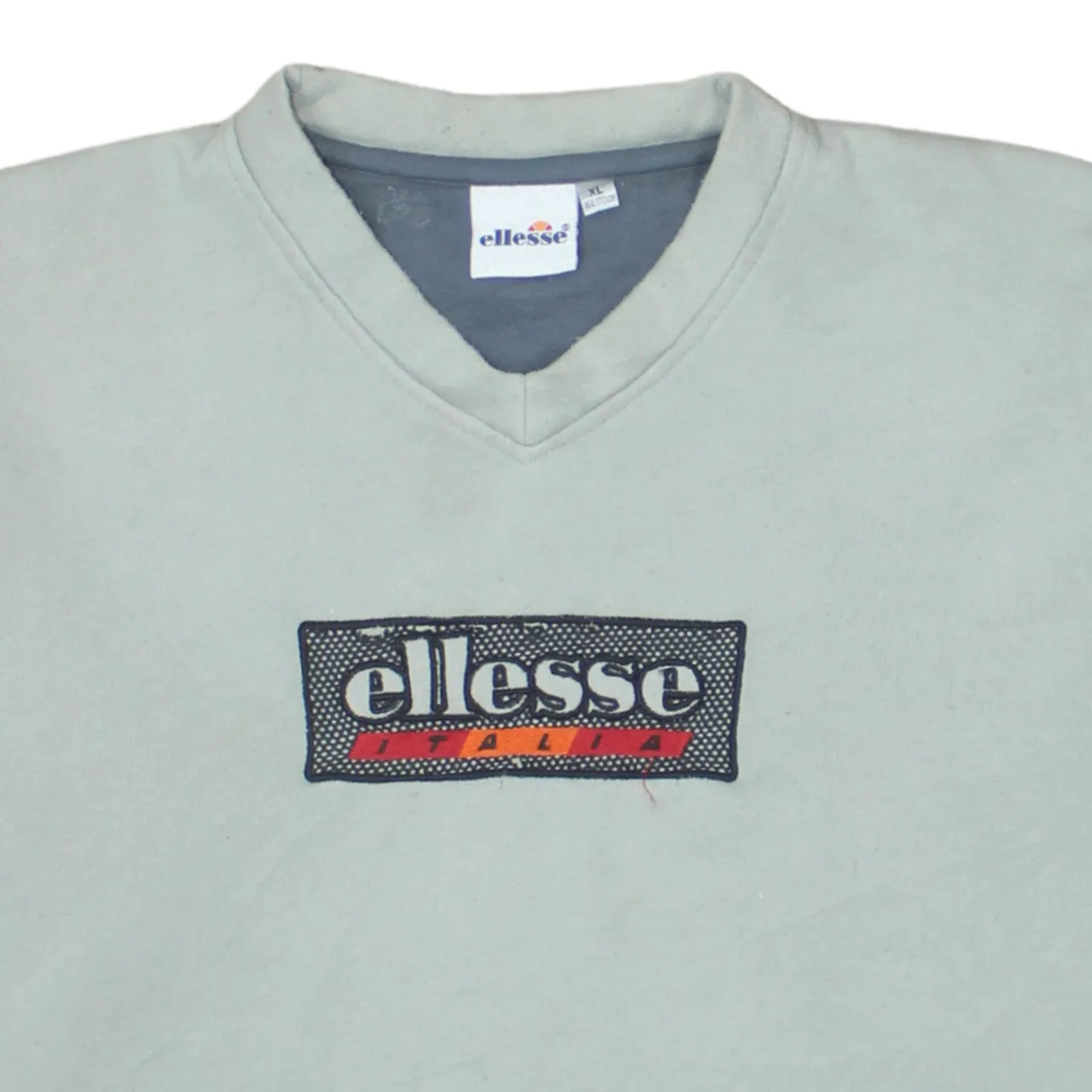 Ellesse 90's Spellout V Neck Sweatshirt XLarge Grey sold by Vintage Club product image thumbnail 3