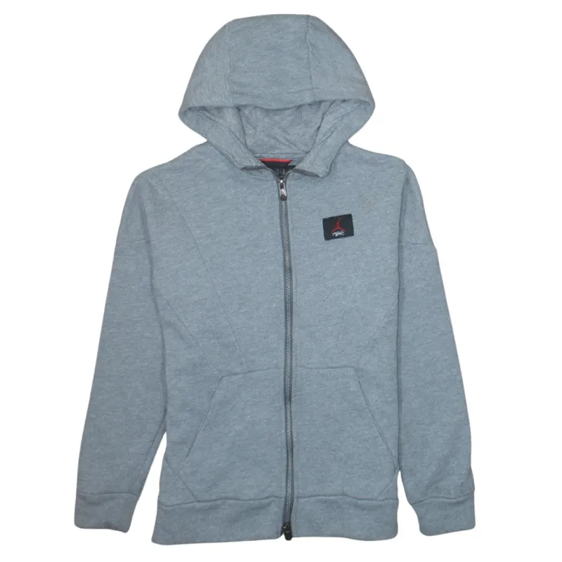 Jordan 90's Plain Full Zip Up Hoodie Medium Grey made by Jordan