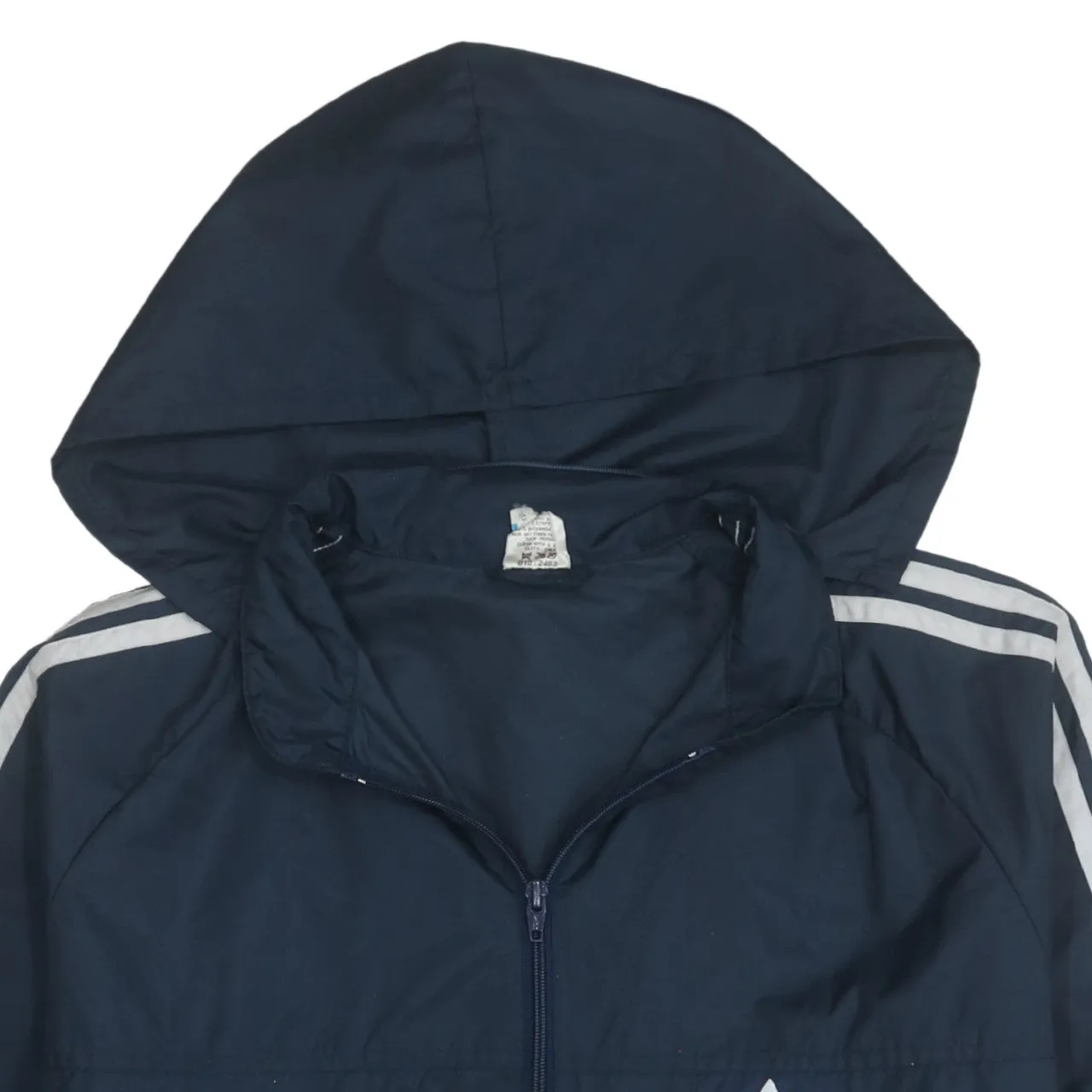 Adidas 90's Striped Sleeve Full Zip Up Windbreaker Large Navy Blue sold by Vintage Club product image thumbnail 3