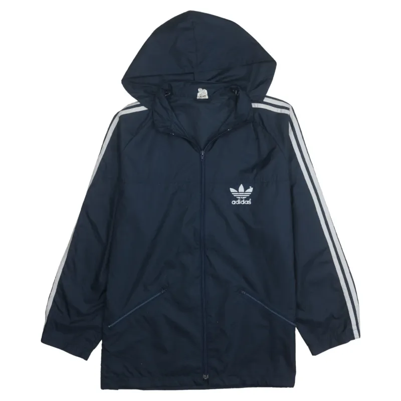 Adidas 90's Striped Sleeve Full Zip Up Windbreaker Large Navy Blue sold by Vintage Club