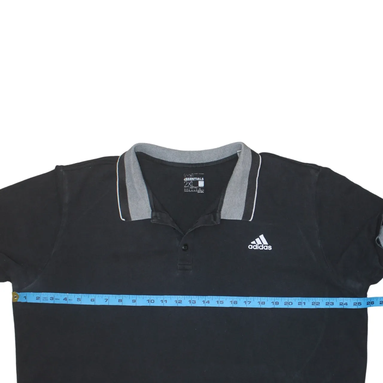 Adidas 90's Short Sleeves Quarter Button Polo Shirt XXLarge (2XL) Black sold by Vintage Club product image thumbnail 5