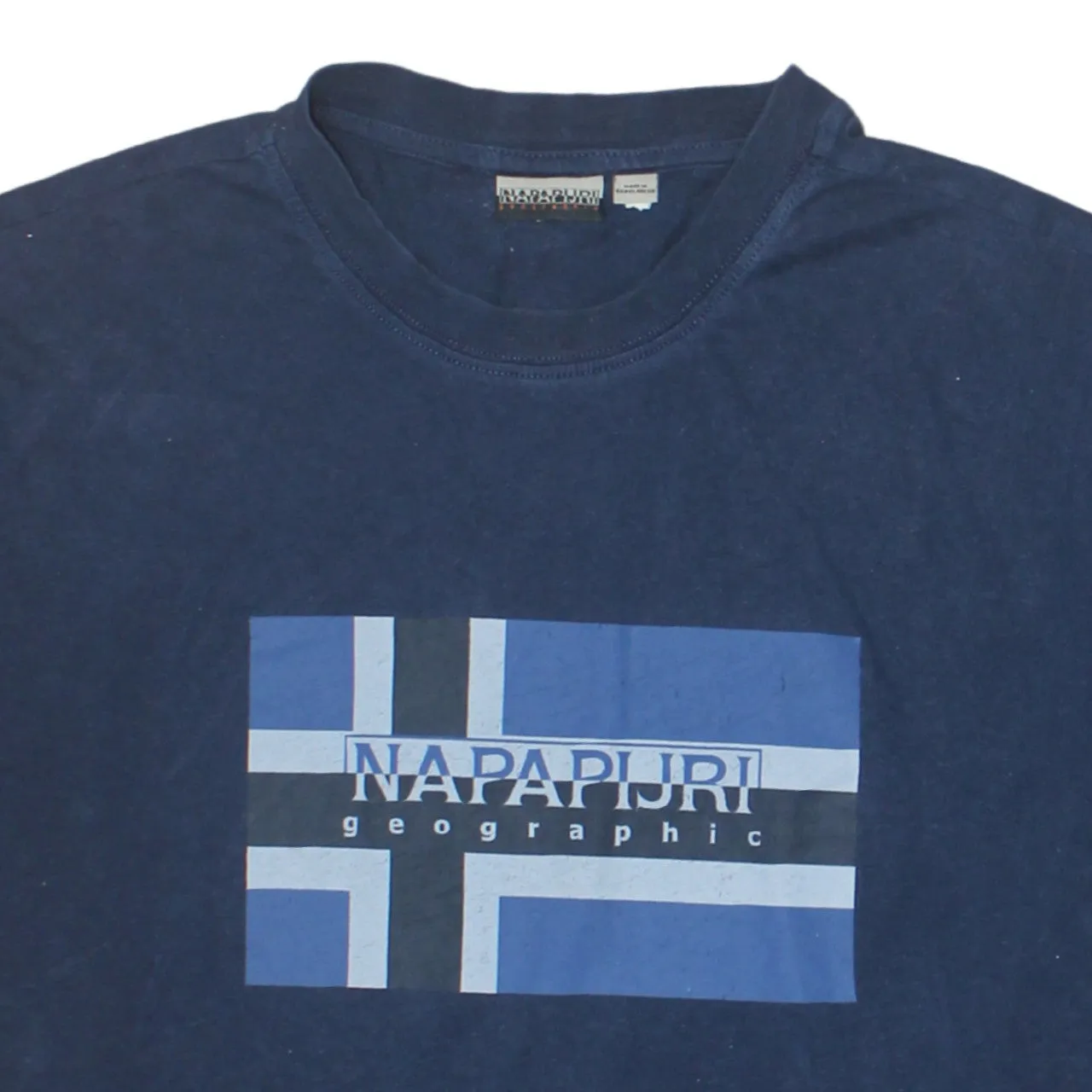 Napapijri 90's Spellout Short Sleeves T Shirt XLarge Navy Blue sold by Vintage Club product image thumbnail 3