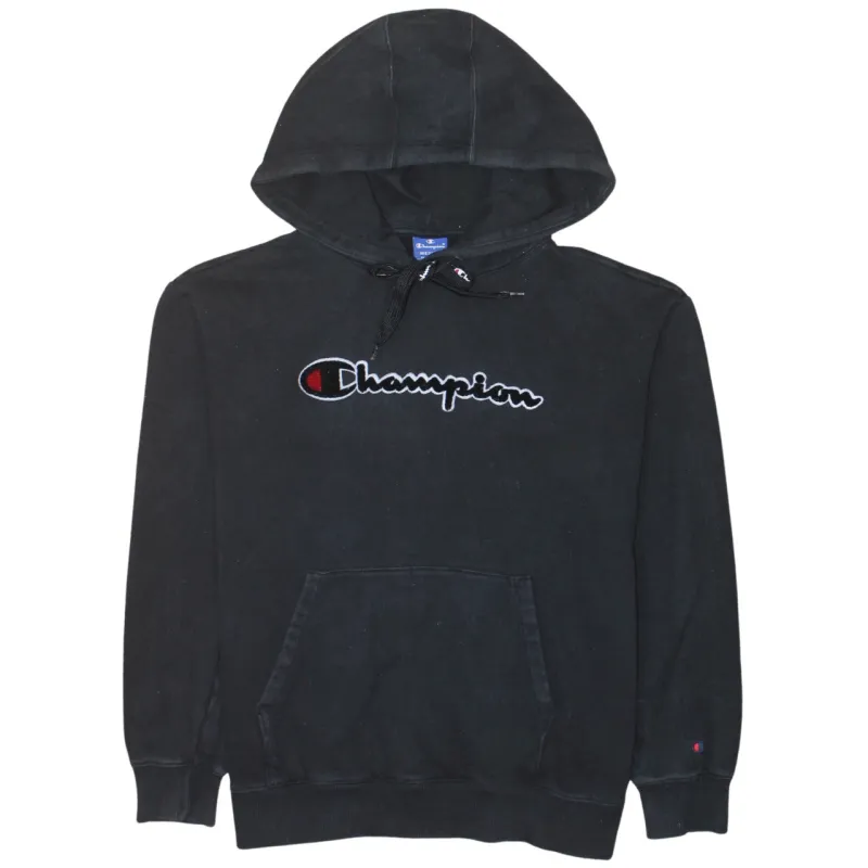 Champion 90's Spellout Pullover Hoodie Medium Black sold by Vintage Club