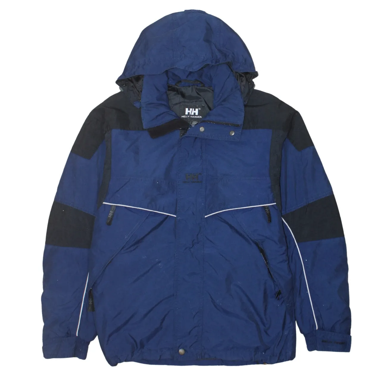 Helly Hansen 90's Hooded Full Zip Up Windbreaker Small Navy Blue sold by Vintage Club