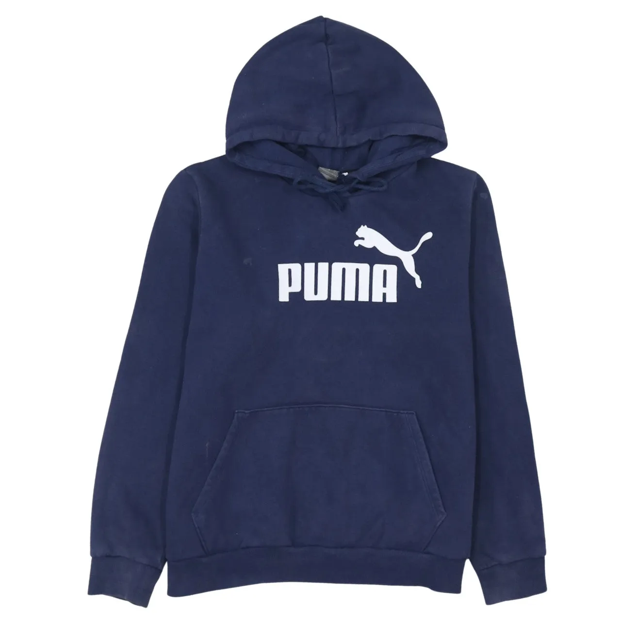 Puma 90's Spellout Pullover Hoodie Large Navy Blue sold by Vintage Club