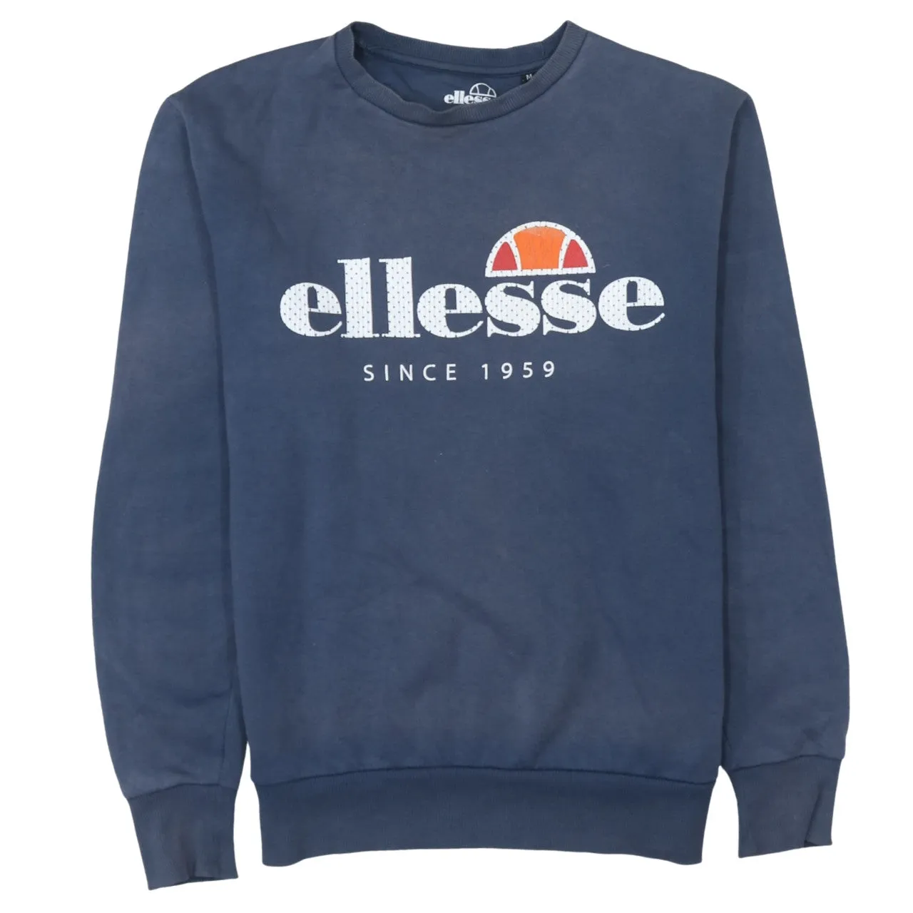 Ellesse 90's Spellout Crew Neck Sweatshirt Medium Navy Blue sold by Vintage Club