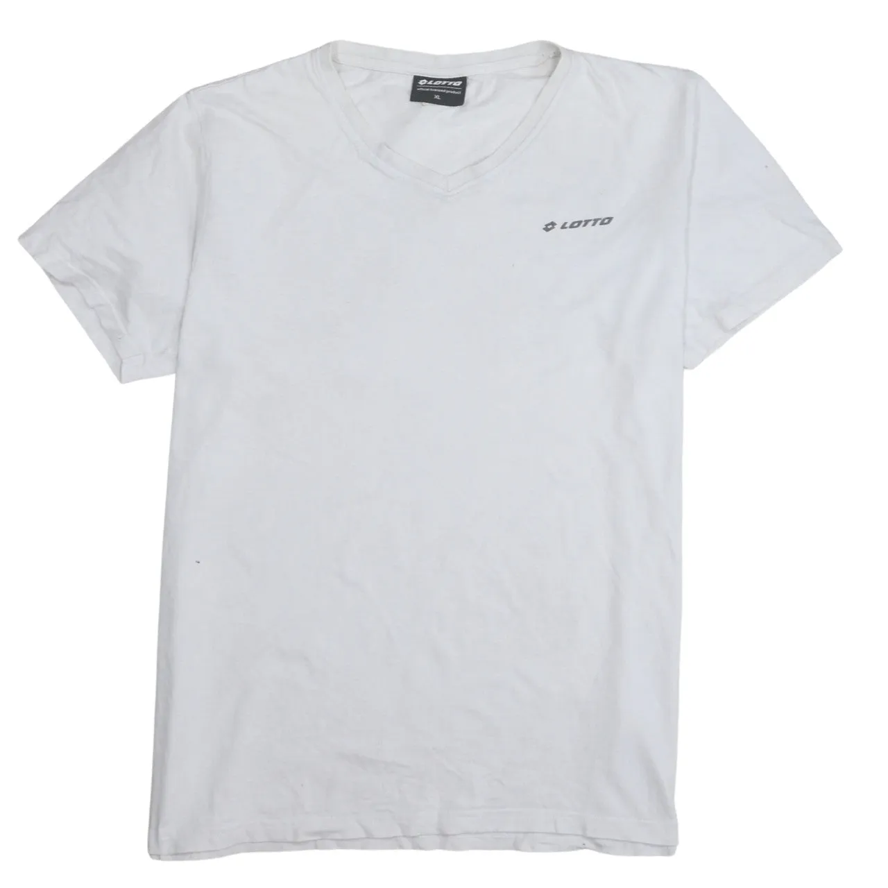 LOTTO 90's Short Sleeves V Neck T Shirt XLarge White sold by Vintage Club