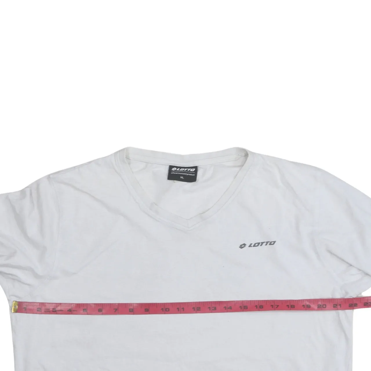 LOTTO 90's Short Sleeves V Neck T Shirt XLarge White sold by Vintage Club product image thumbnail 5