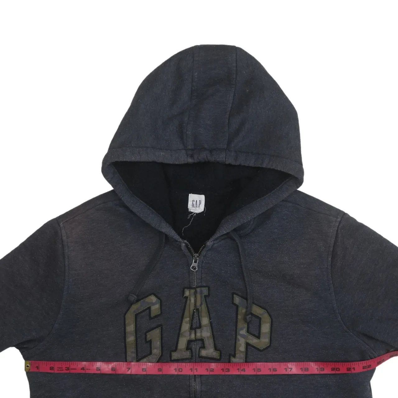 Gap 90's Spellout Full Zip Up Hoodie Large Grey sold by Vintage Club product image thumbnail 5