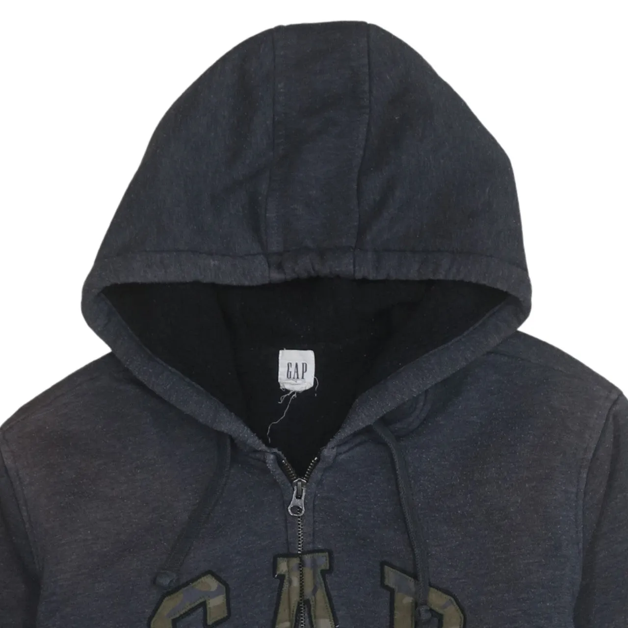 Gap 90's Spellout Full Zip Up Hoodie Large Grey sold by Vintage Club product image thumbnail 3