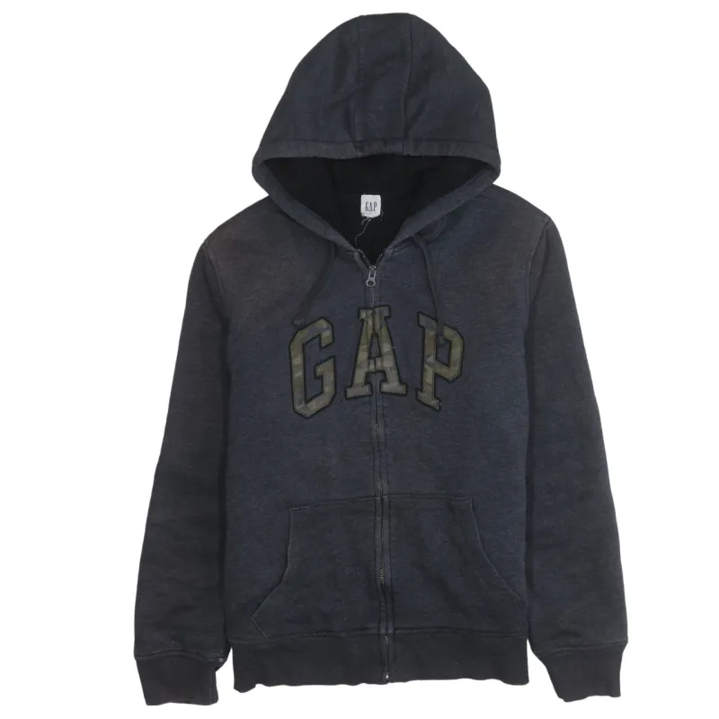 Gap 90's Spellout Full Zip Up Hoodie Large Grey made by GAP