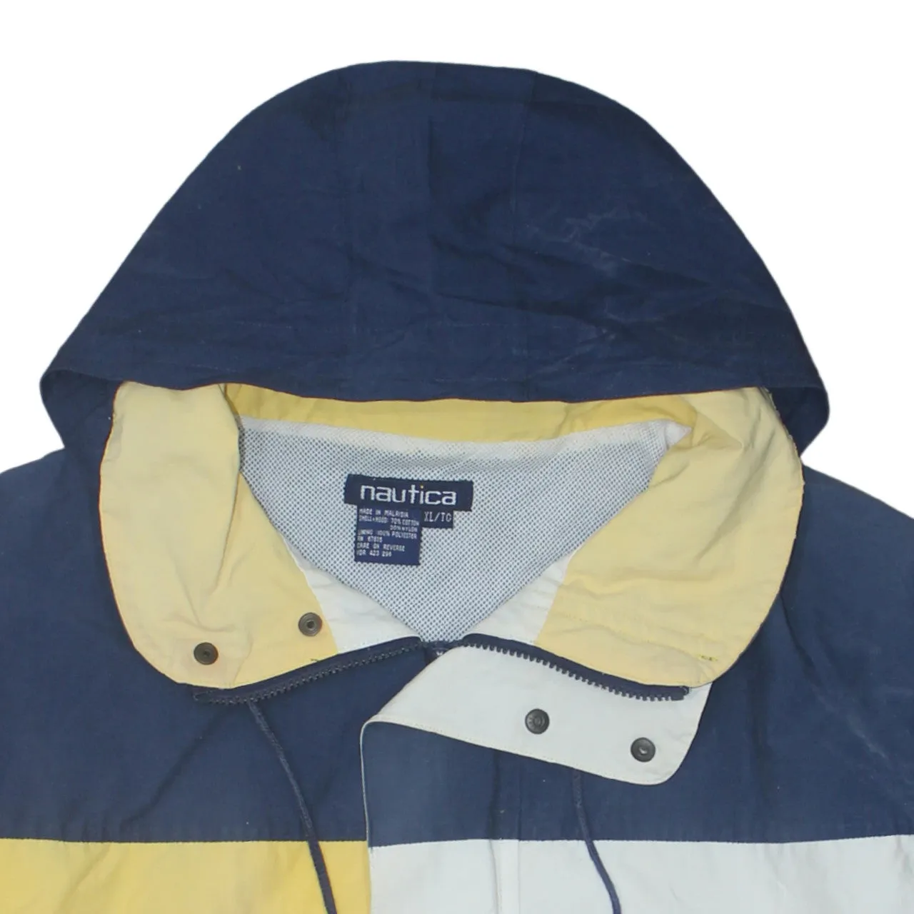 Nautica 90's Hooded Full Zip Up Windbreaker XLarge Navy Blue sold by Vintage Club product image thumbnail 3
