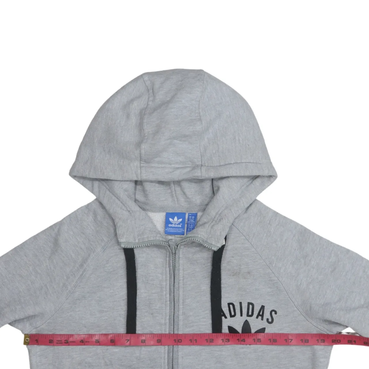 Adidas 90's Drawstring Pockets Full Zip Up Hoodie Medium Grey sold by Vintage Club product image thumbnail 5