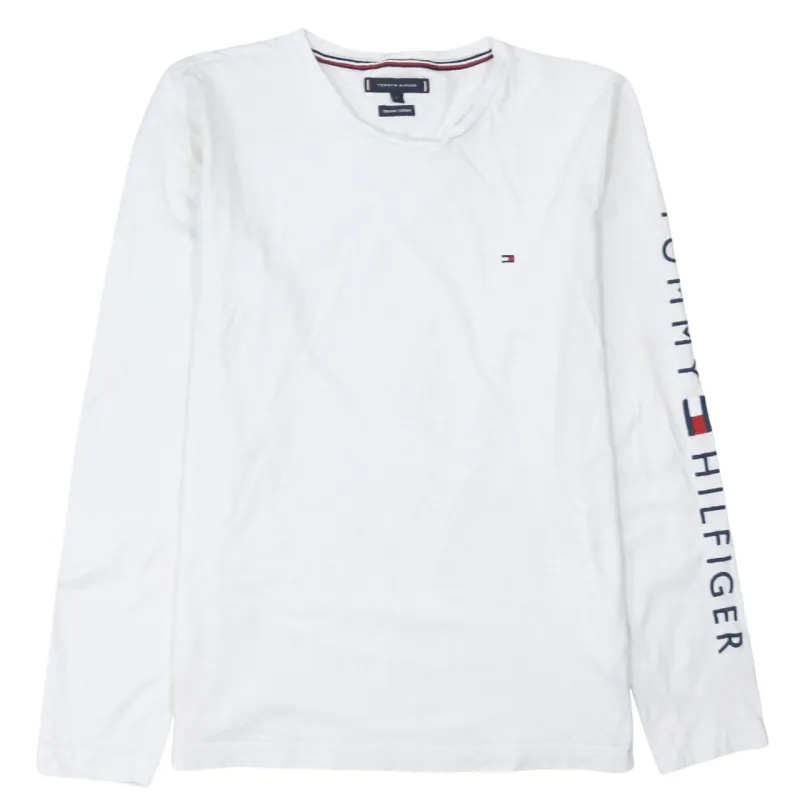 Tommy Hilfiger 90's Lightweight Crew Neck Sweatshirt Large White made by Tommy Hilfiger
