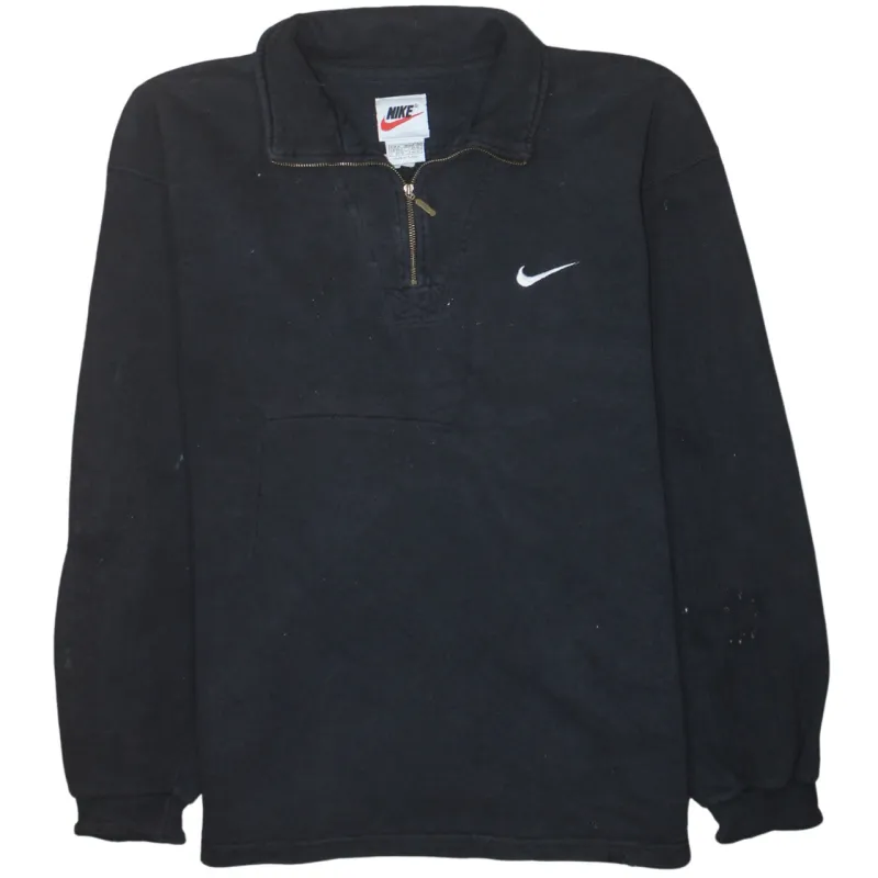 Nike 90's Swoosh Quarter Zip Sweatshirt Medium Black sold by Vintage Club