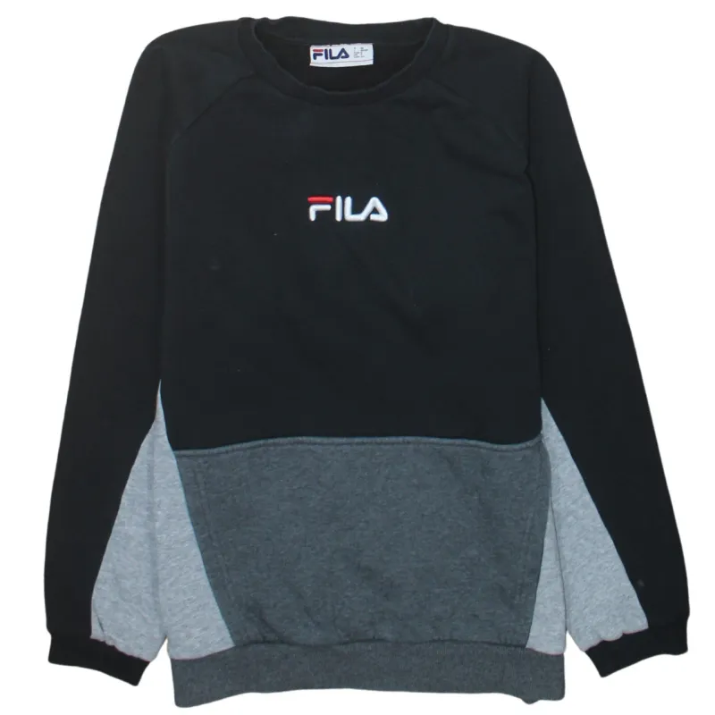 Fila 90's Lightweight Crew Neck Sweatshirt Small Black made by Fila