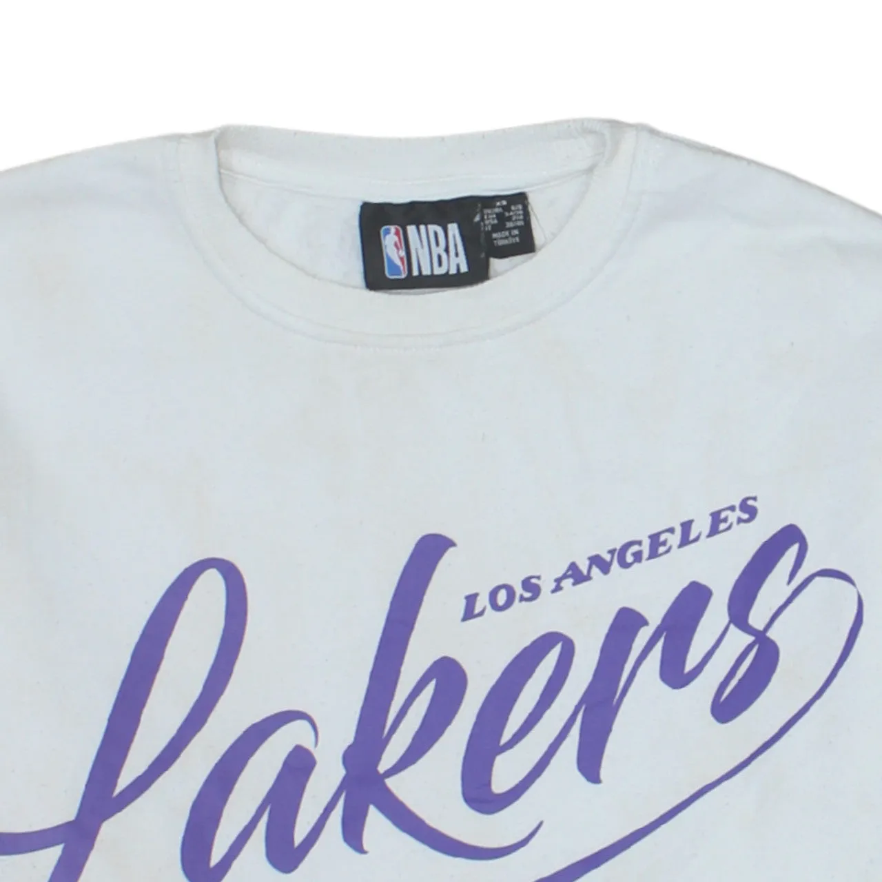 NBA 90's Los Angeles Lakers Crew Neck Sweatshirt XSmall White sold by Vintage Club product image thumbnail 3
