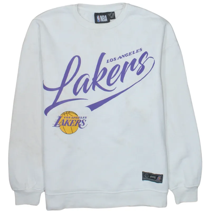 NBA 90's Los Angeles Lakers Crew Neck Sweatshirt XSmall White sold by Vintage Club