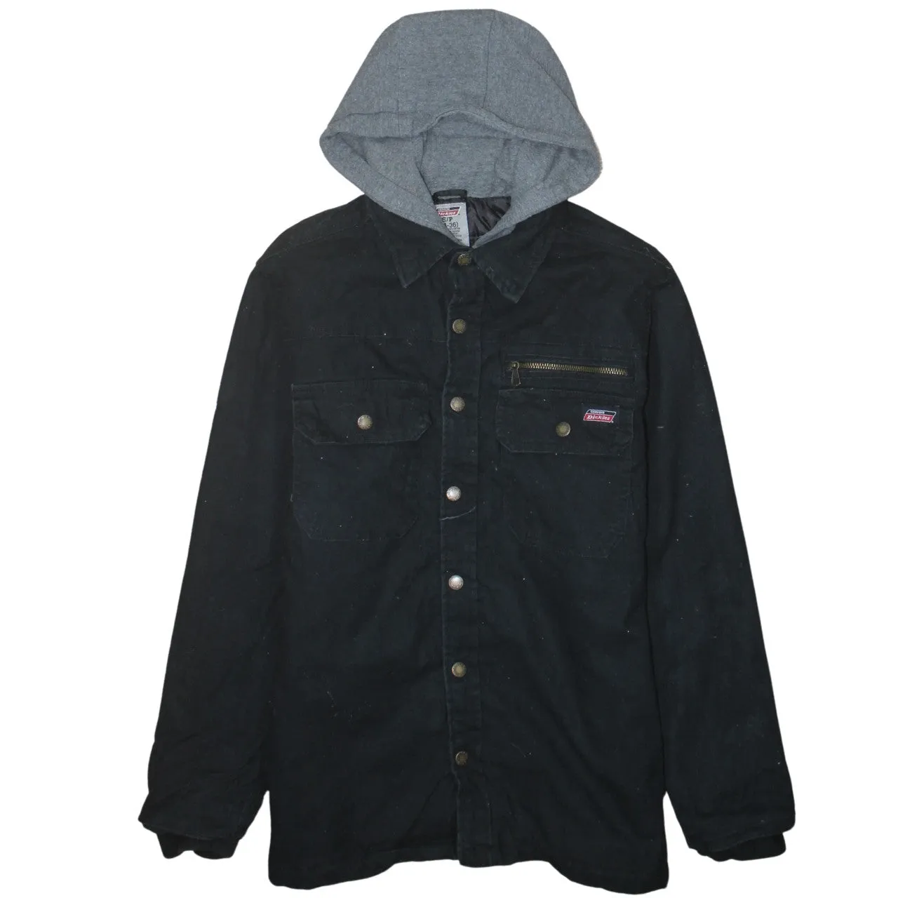 Dickies 90's Hooded Button Up Hoodie Small Black sold by Vintage Club