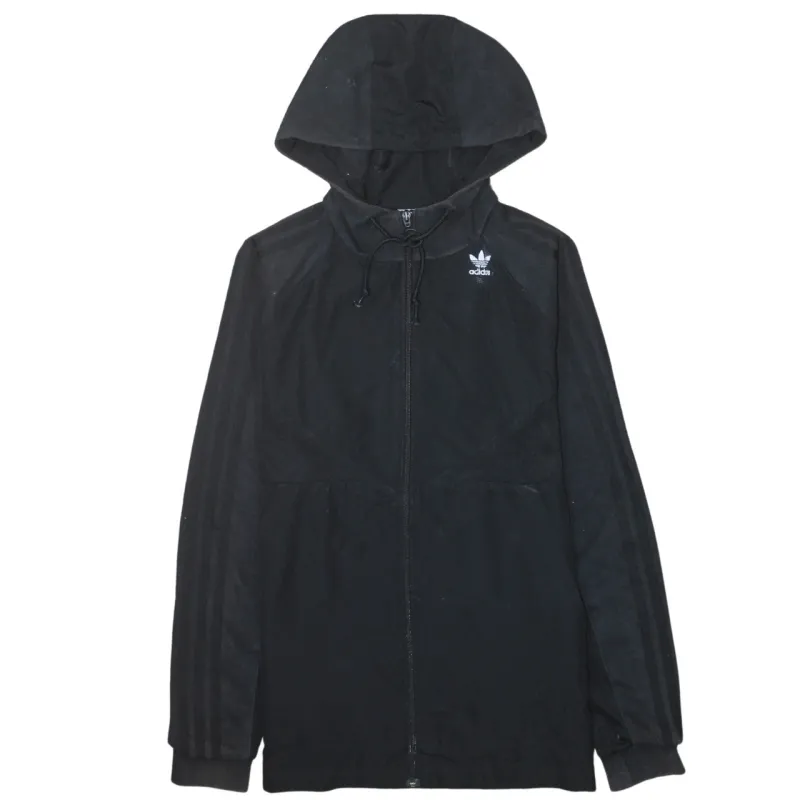 Adidas 90's Striped Sleeve Full Zip Up Hoodie Small Black sold by Vintage Club