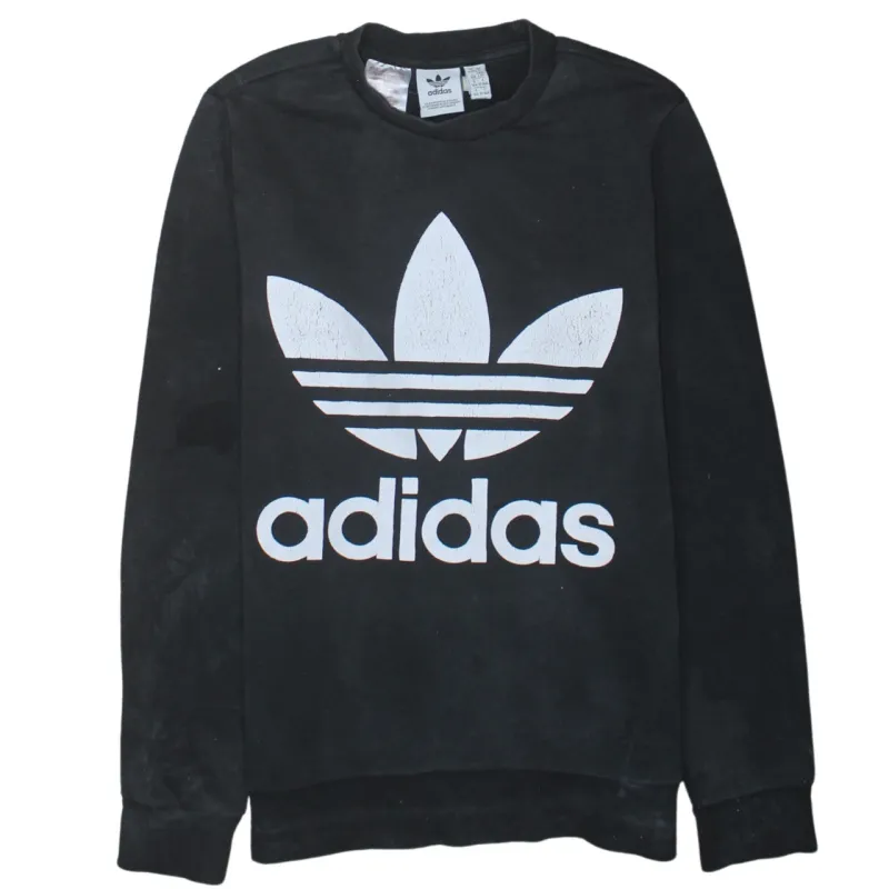 Adidas 90's Spellout Crew Neck Sweatshirt Large Black sold by Vintage Club