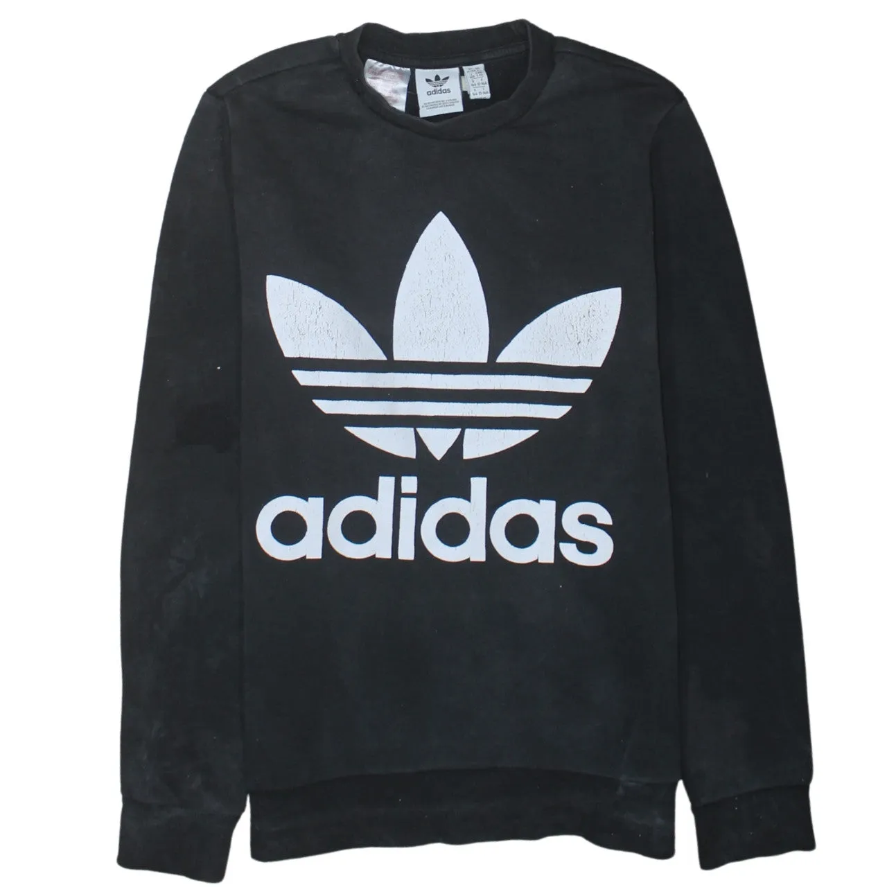 Adidas 90's Spellout Crew Neck Sweatshirt Large Black sold by Vintage Club