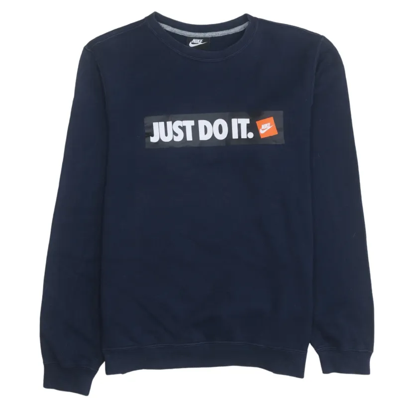 Nike 90's Swoosh Crew Neck Sweatshirt Small Navy Blue sold by Vintage Club