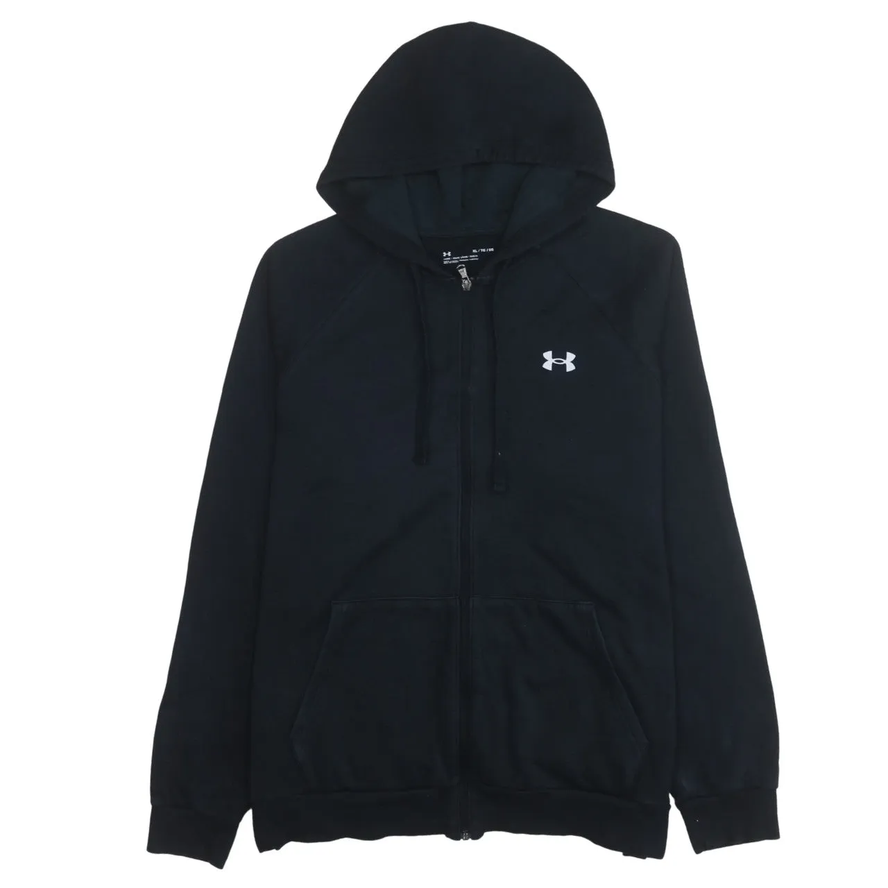 Under Armour 90's Drawstring Pockets Full Zip Up Hoodie XLarge Black sold by Vintage Club