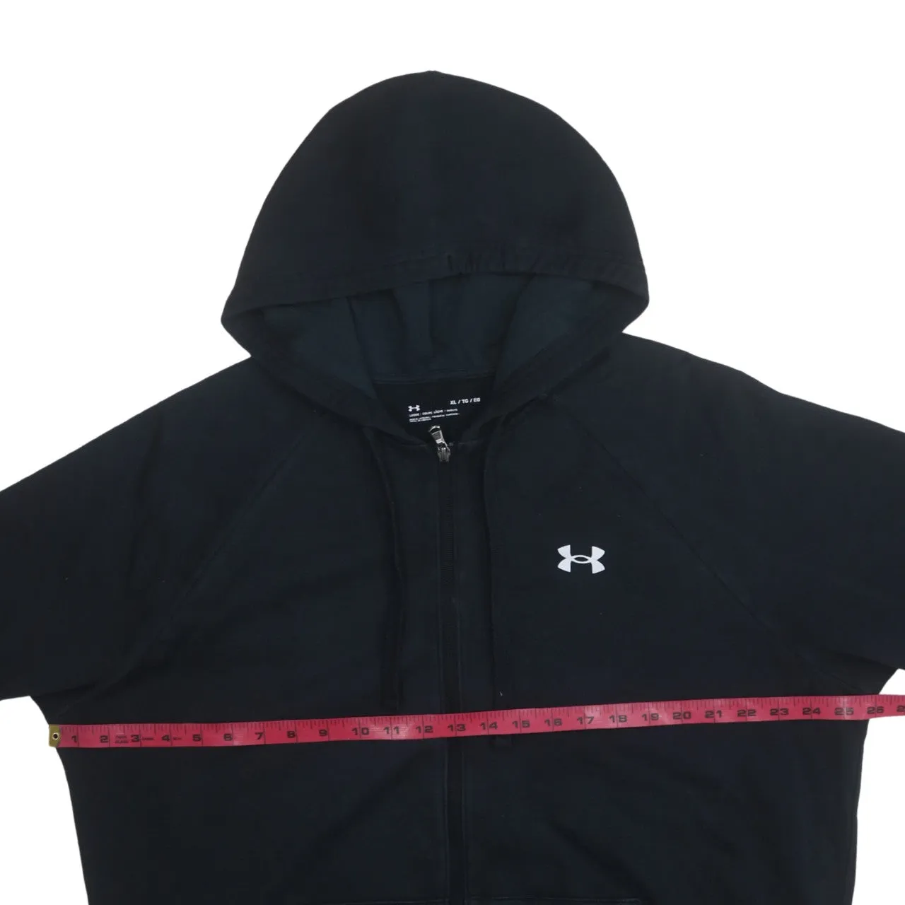 Under Armour 90's Drawstring Pockets Full Zip Up Hoodie XLarge Black sold by Vintage Club product image thumbnail 5