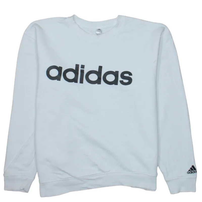 Adidas 90's Spellout Crew Neck Sweatshirt Large White sold by Vintage Club