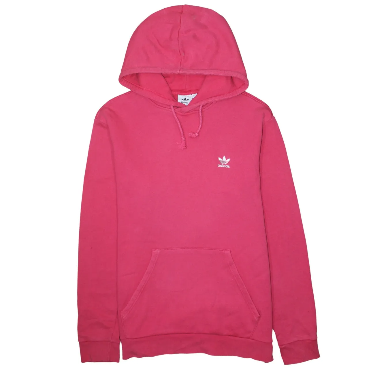 Adidas 90's Drawstring Pockets Pullover Hoodie Large Pink sold by Vintage Club